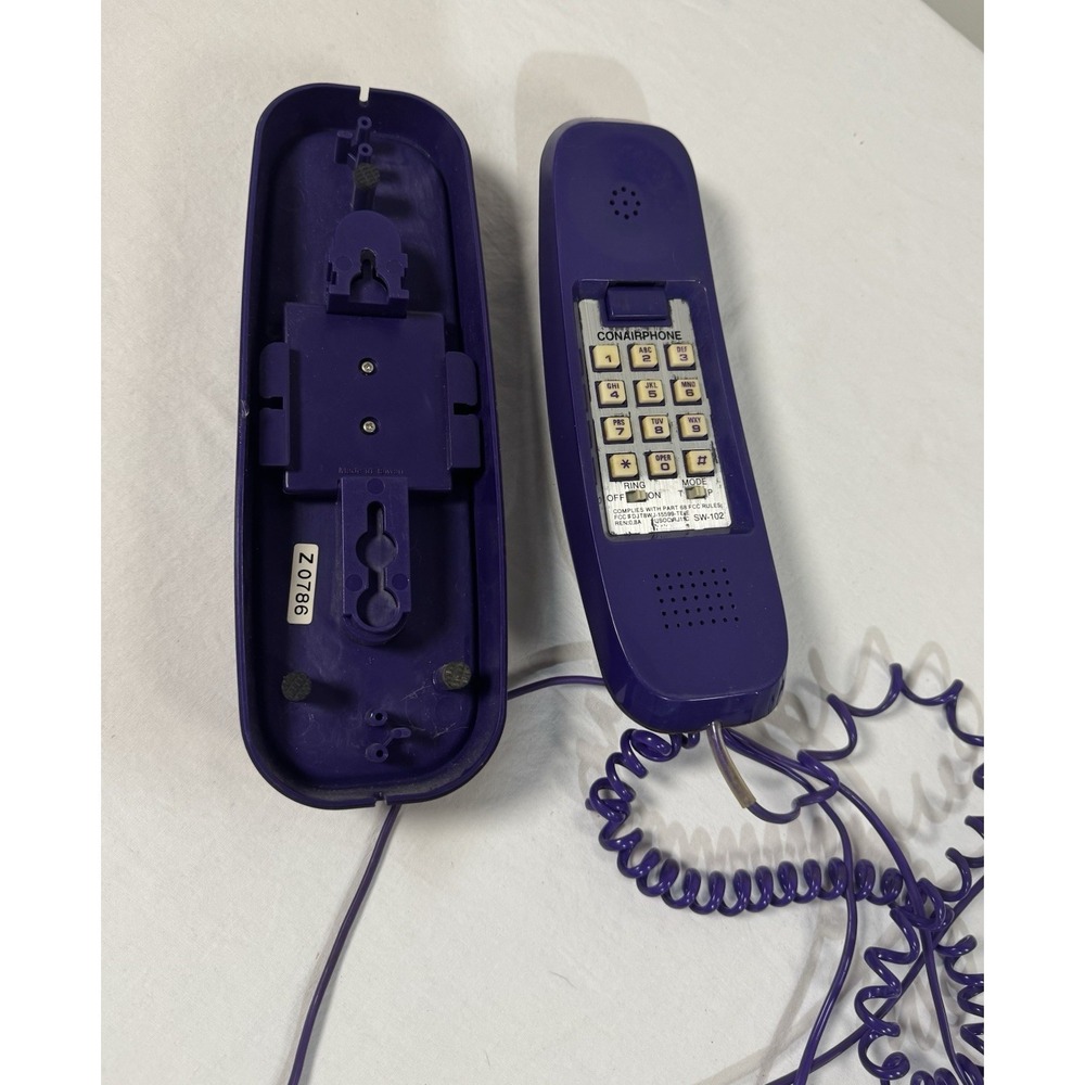 Conairphone SW-102 Retro 80s/90s Wall Mount Desk Landline Phone purple Untested - Picture 3 of 4